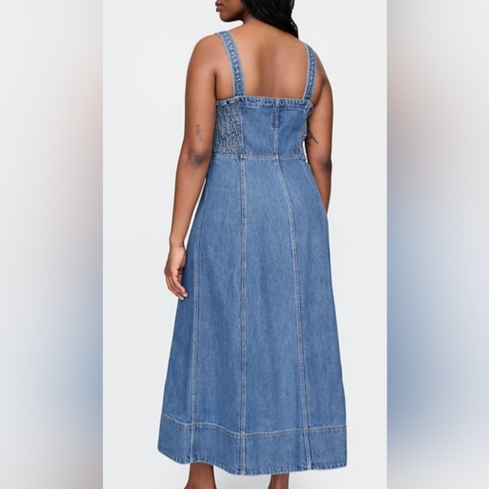 GAP Strapless Blue Denim Midi Dress - Picture 5 of 13